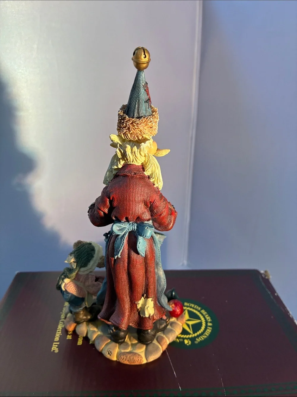 Boyds Bears Blue and Cream Santa with Dog Figurine